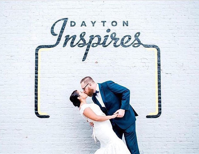 Dayton Inspires mural with wedding couple